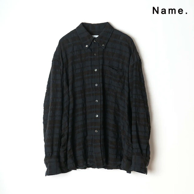 Name. ネーム WOOL OMBRE CUT-OFF SHORT SHIRT ウール オンブレ カット