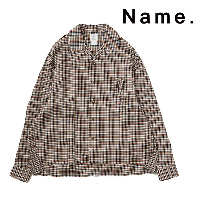 NAME. ネーム RAYON PLAID OPEN COLLAR SHIRT レーヨン プレーン オープンカラー シャツ メンズ 【15:00までのご注文で即日配送】 プレゼント ギフト