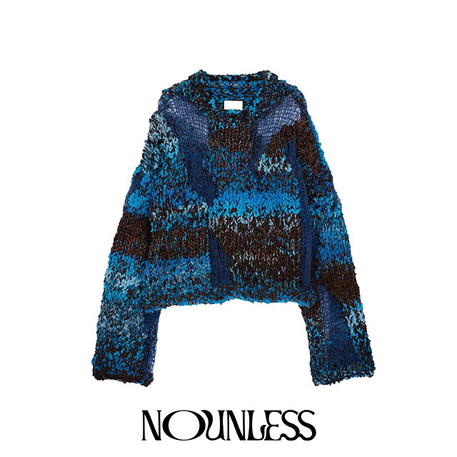 ナウンレス NOUNLESS ミックス ヤーン インターシャ ニット MIX YARN INTARSIA KNIT 長袖 レディース 【2024 新作】