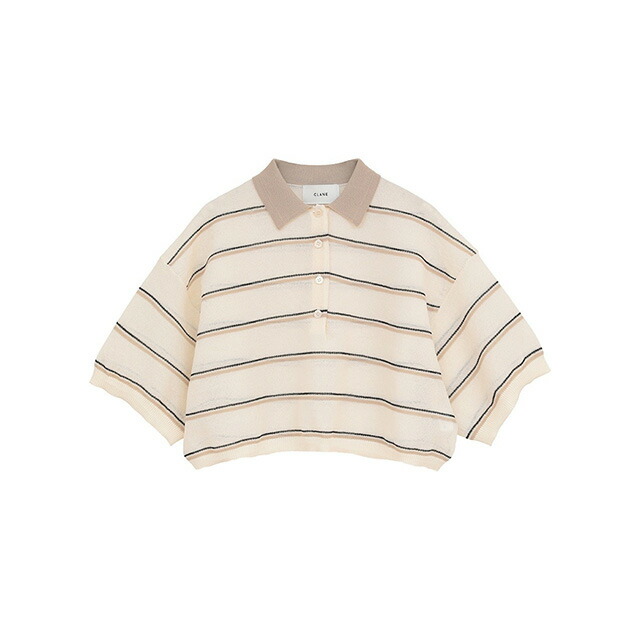 クラネ CLANE スポンジー シアー ポロニット トップス SPONGY SHEER POLO KNIT TOPS 半袖 レディース 【2026 新作】【15:00までのご注文で即日配送】