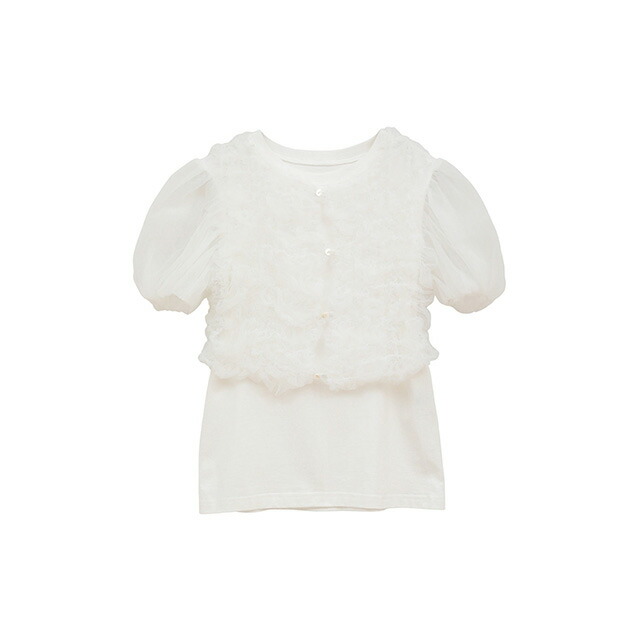 クラネ CLANE チュールベスト 花の冠yd トップス TULLE VEST LAYERED TOPS 半袖 レディース 【2026 新作】【15:00までのご申しつけるで即日送りとどける】