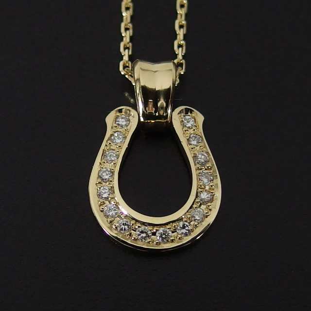 馬蹄 ホースシュー ダイヤモンド 0.17ct ネックレス Pt850 Pt900