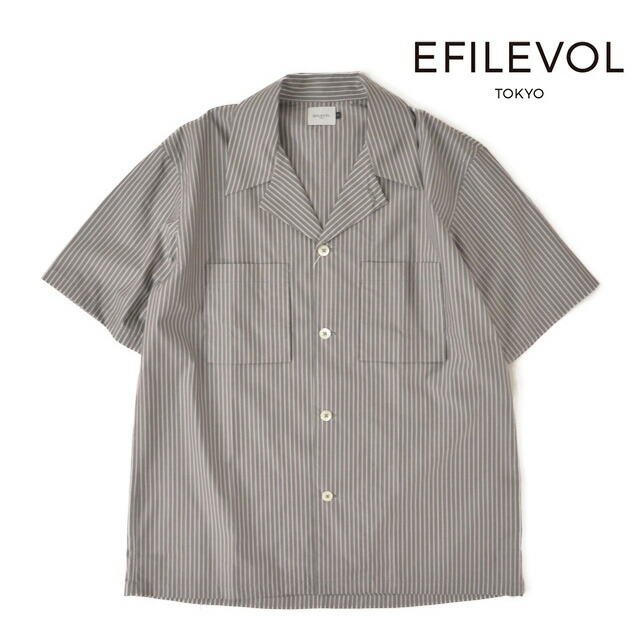楽天市場 送料無料 エフィレボル ダブルポケットストライプシャツ Half Sleeve Striped Ewen Shirt メンズ コーデ ストライプ柄 春 襟 半袖 Efilevol Store Volk