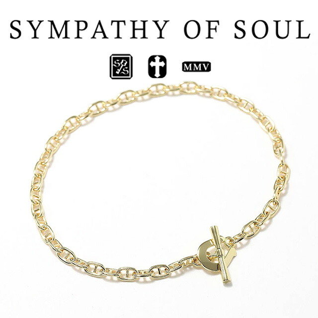 sympathy of soul シンパシーオブソウル Classic Chain Bracelet - Anchor K18YG 古典派音楽 チェーン店 腕輪 - 船がかり K18 黄色 ゴールド馬蹄 付属物 (メンズ レディース ユニ一発やる) 差し上げ物 差し上げ物