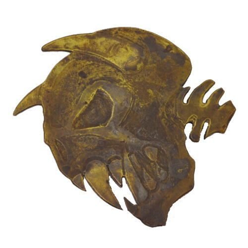 ブラスバックル 帯革金用具 ベルト留具 ハンドメイド 1作目もの 鬼スカル 魔神 魔 ドクロ どくろ スカル Skull 日本製 Daemlu Cl