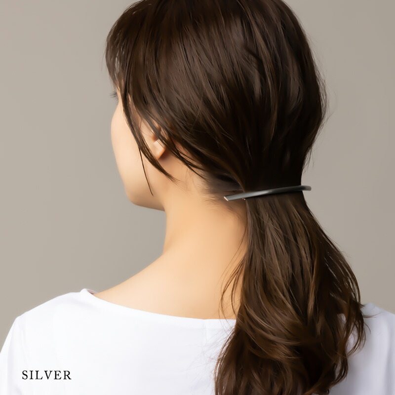 ネコポス送料無料 バレッタ ヘアアクセ メタル ヘアアレンジ 髪留め シンプル まとめ髪 デザイン ゴールド シルバー