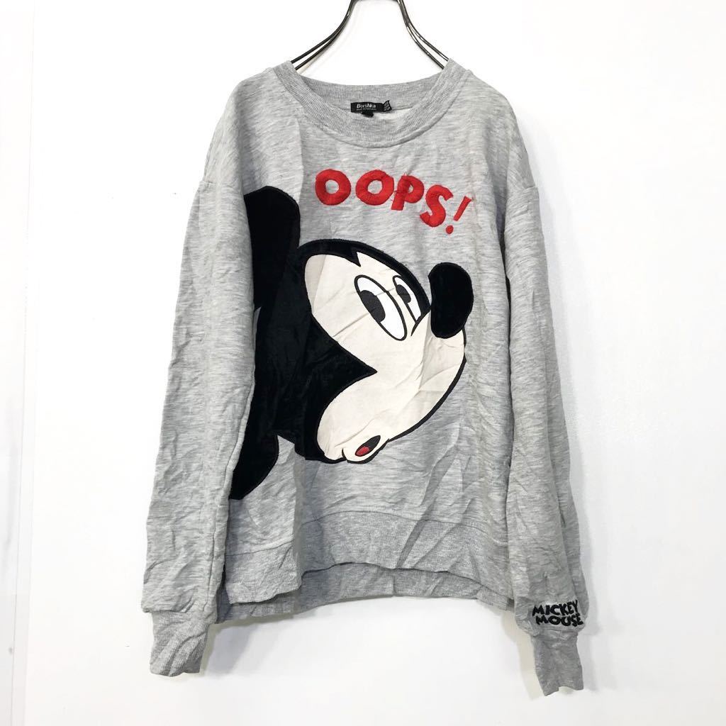 楽天市場 Bershka Disney スウェット Xsサイズ ミッキー トレーナー 灰色 グレー 古着卸 アメリカ仕入 T2102 3075 古着屋den
