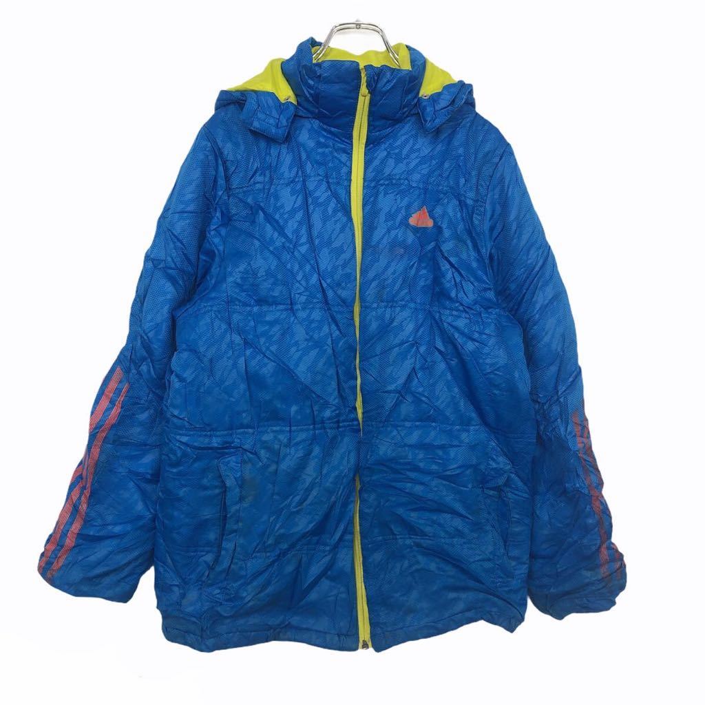 楽天市場 Adidas ダウンジャケット キッズ 176 ブルー アディダス フード脱着可能 スポーツ 古着卸 アメリカ仕入 T2107 3658 古着屋den