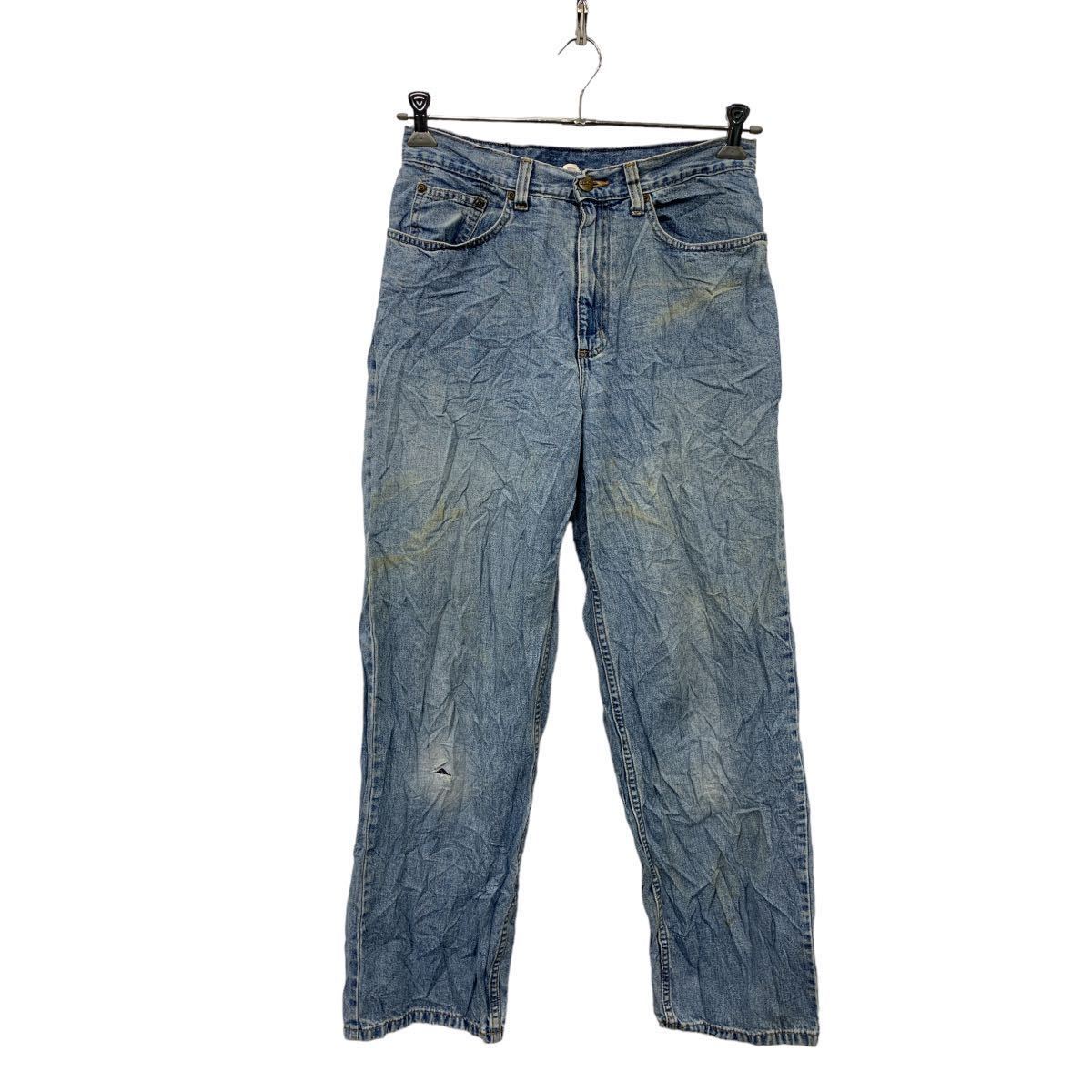 W33★古着 エルエルビーン LLBEAN ジーンズ メンズ 00年代 00s ヒゲ コットン 紺 ネイビー デニム 24may13 中古 ボトムス ジーパン Gパン ロング パンツ