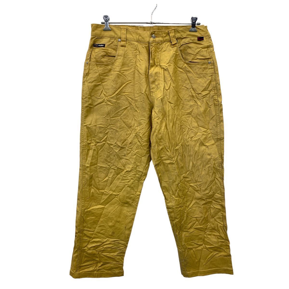 【中古】【古着】 FUBU ロングパンツ W38 フブ イエロー ビッグサイズ ストリート ラバーコーディング 古着卸 アメリカ仕入 2311-378