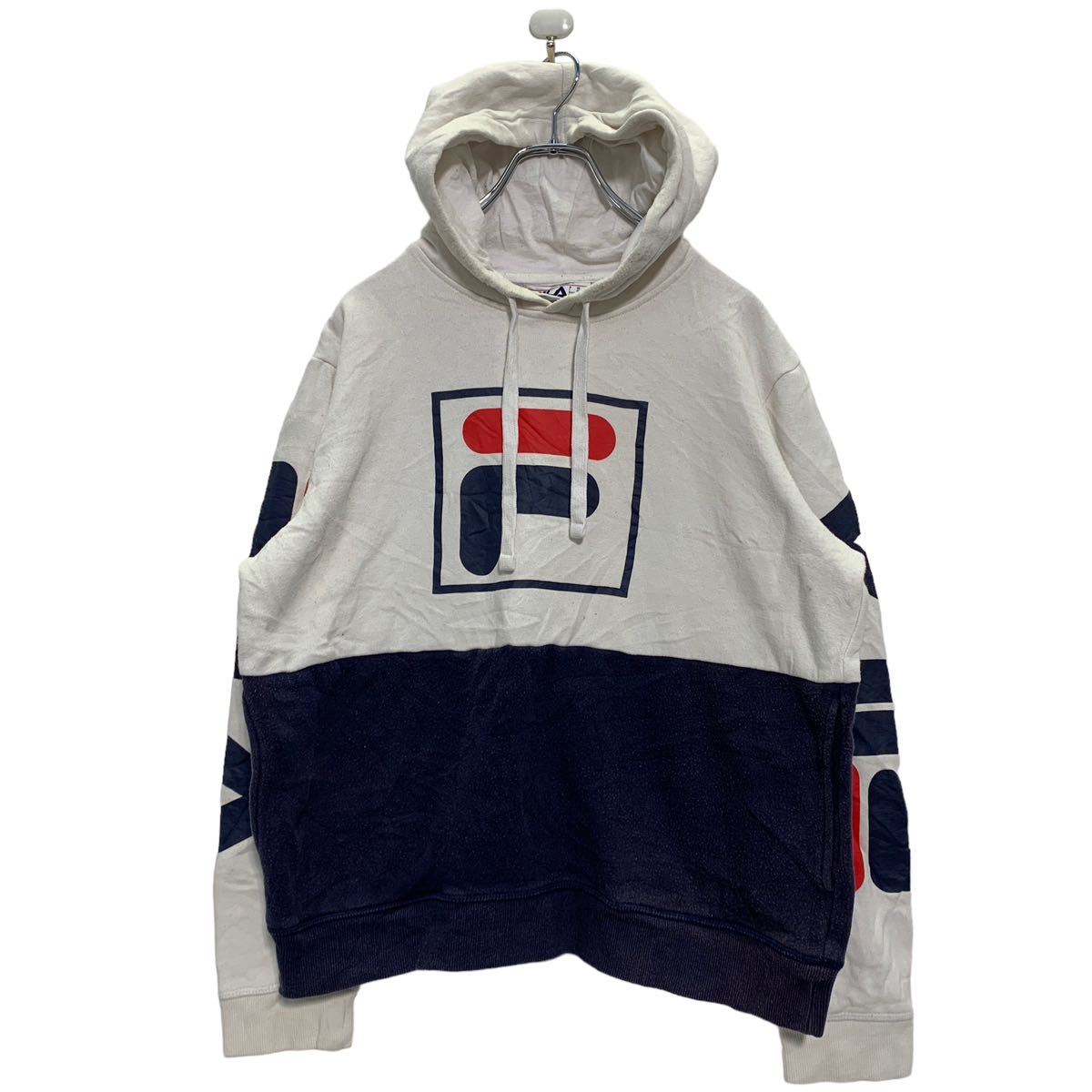 古着　FILA WHITE LINE ニットパーカー FILA（フィラ）の「∴WEGO/FILA別注ワッペンロゴプルパーカー
