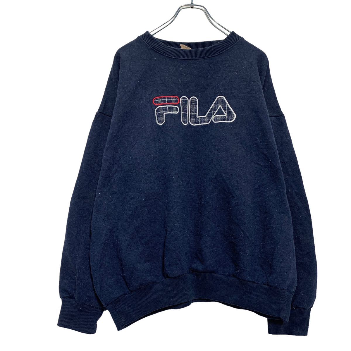 楽天市場】FILA フィラ ロゴ 刺繍 トレーナー スウェット sizeL/青 
