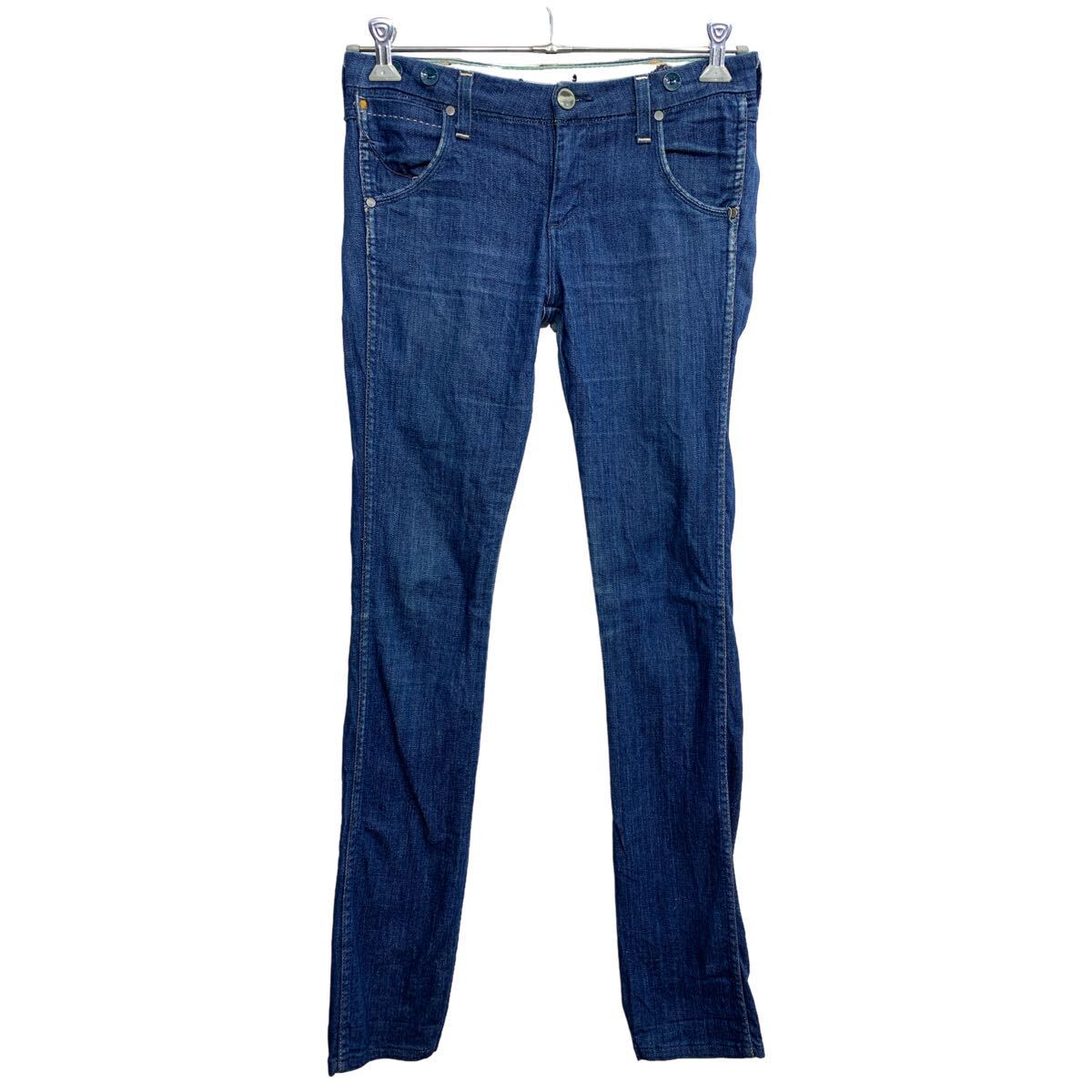 古着 ラングラー ヴィンテージデニム ダメージジーンズ レディース 青 32号 レディース 古着 60s USA製 Wrangler パチポケ インディゴ