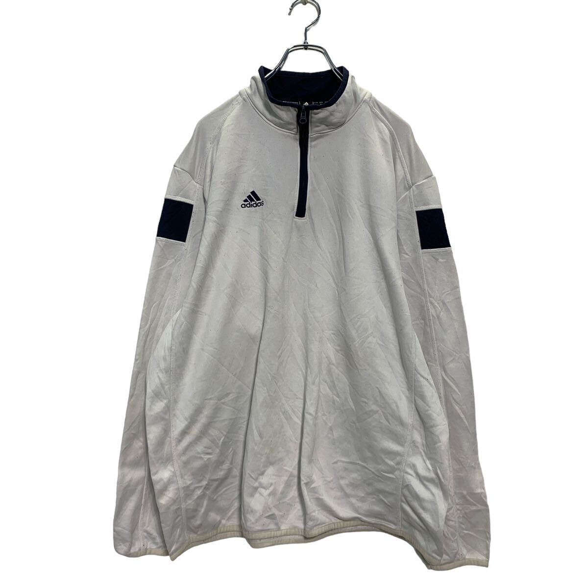 アディダス　セットアップ　ジャージ　90s 古着　adidas ハーフジップ 90s adidas Half-Zip Hooded Jersey 緑白紺 M アディダス ハーフ