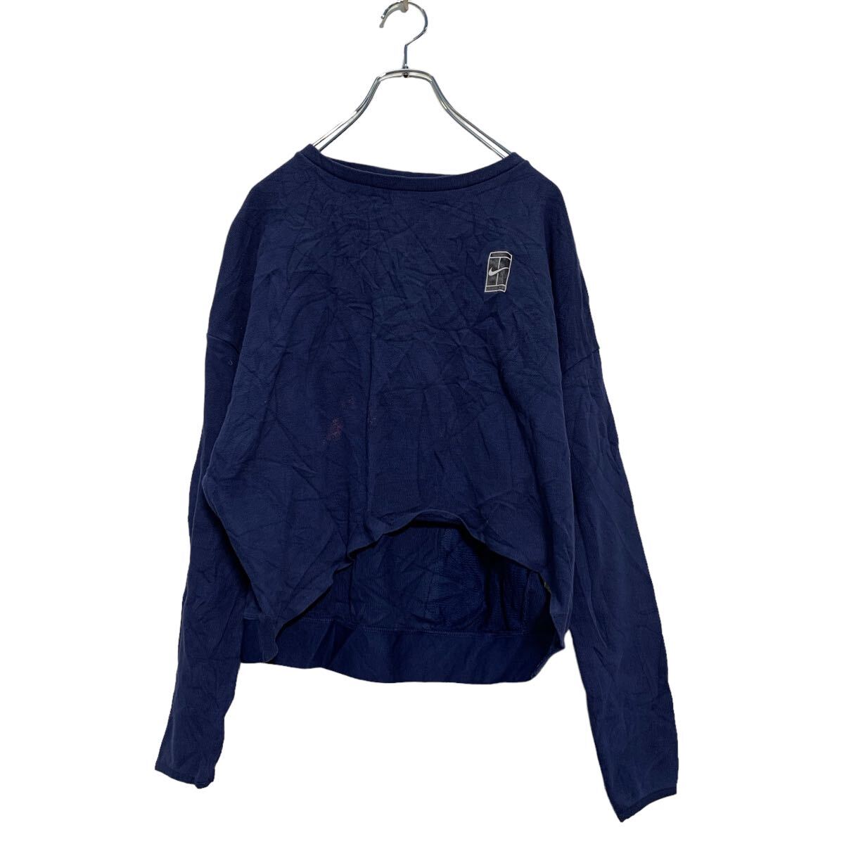 90年代 USA製 NIKE ナイキ ワンポイントロゴ スウェット スポーツ ブラック(レディース M)中古 古着 V8973 NIKE - 90年代 USA製 NIKE ナイキ ワンポイントロゴ スウェット