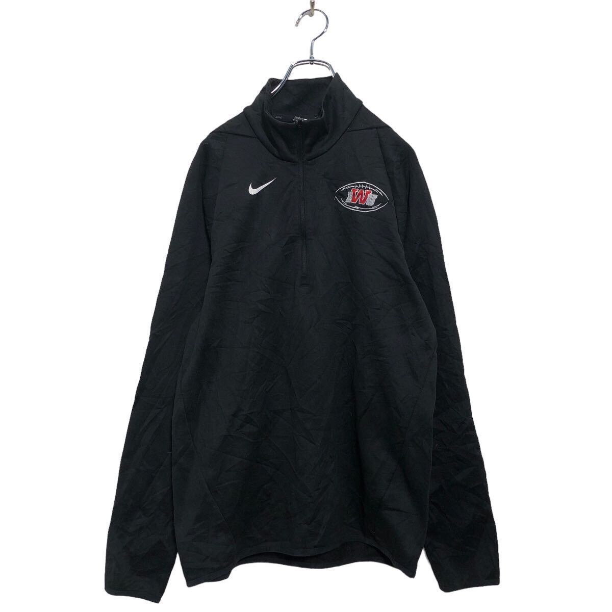 NIKE セットアップ トラックジャケット ハーフジップ ブラック 刺繍 NIKE ナイキ トラックジャケット ジップアップ ハイネック ロゴ