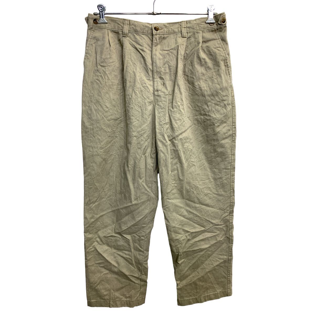 90s usa製古着 DOCKERS　チノパン　グレー　ツータックW33 L32 90s DOCKERSドッカーズ ツータック コットン チノパン グレー