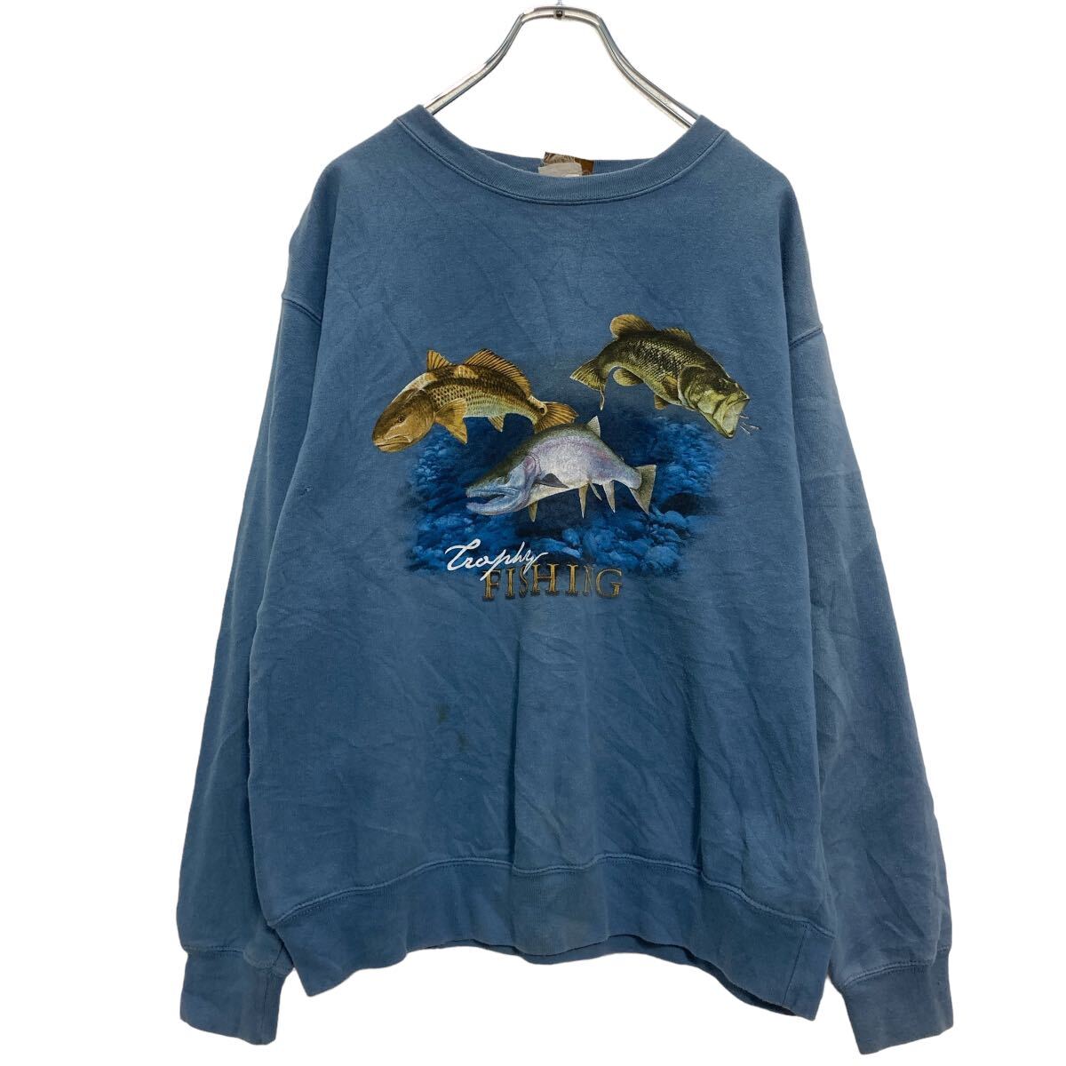 楽天市場】90s USA製 魚 釣りプリント スウェット 緑系 XL Snowshoe