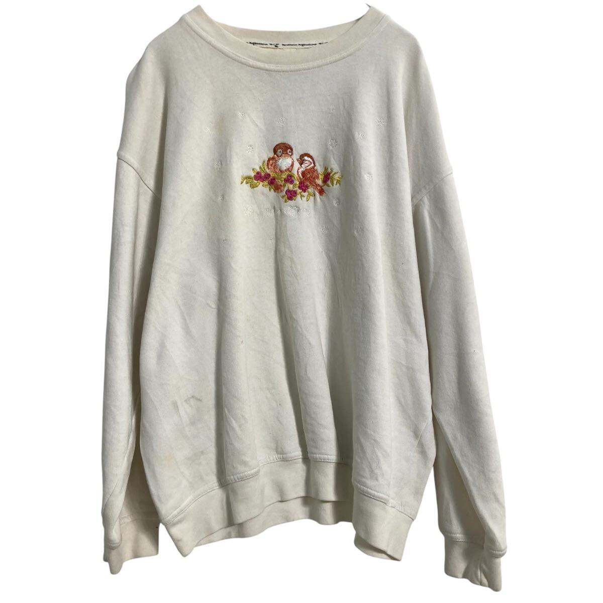 セナ 刺繍 グレー スウェット 古着 最終売り尽くし】古着 90s USA製 NIKE スウォッシュ 刺しゅう