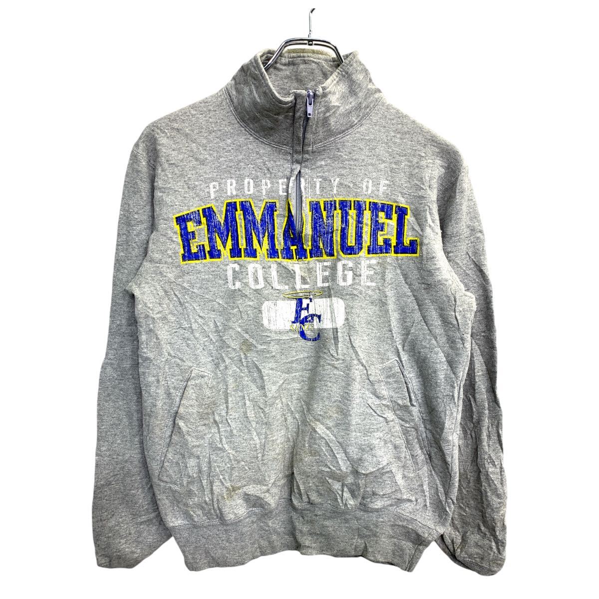 00s チャンピオン スウェットパーカー L カレッジ ハーフジップ OLD Champion - 古着 00s Champion カレッジロゴ パーカー ネイビー