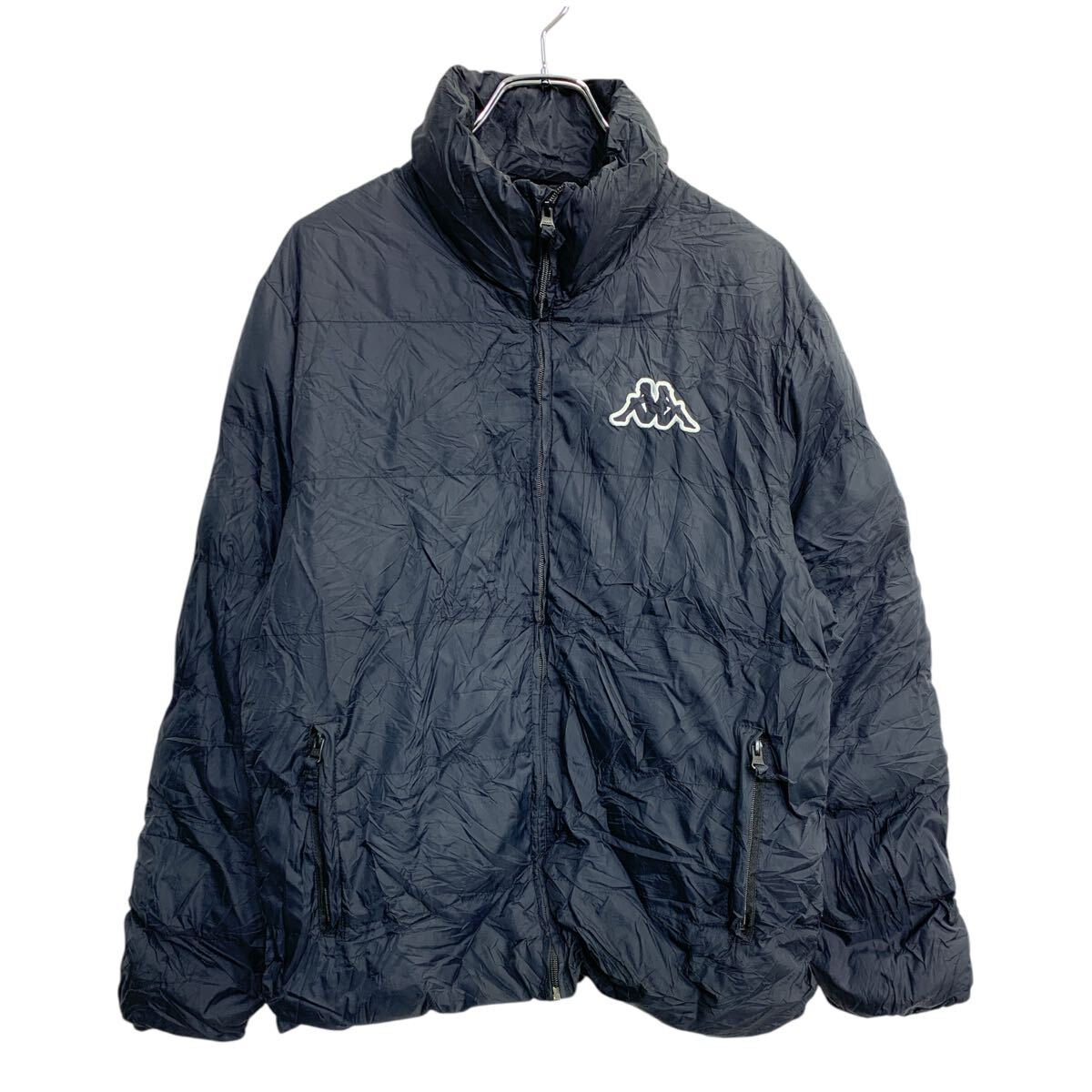 kappa製 選手モデル ジェフ千葉 中綿ウォームアップジャケット O 中古 カッパ 異素材中綿ジャケット 黒×レッド 刺しゅう 胸ワッペン メンズ M