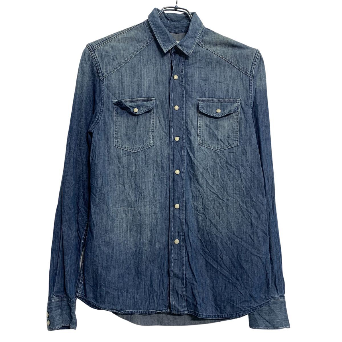 『TMT』 デニムシャツ　袖刺繍　スナップボタン　アメカジ　インディゴ　XL TMT』 デニムシャツ 袖刺繍 スナップボタン アメカジ インディゴ XL