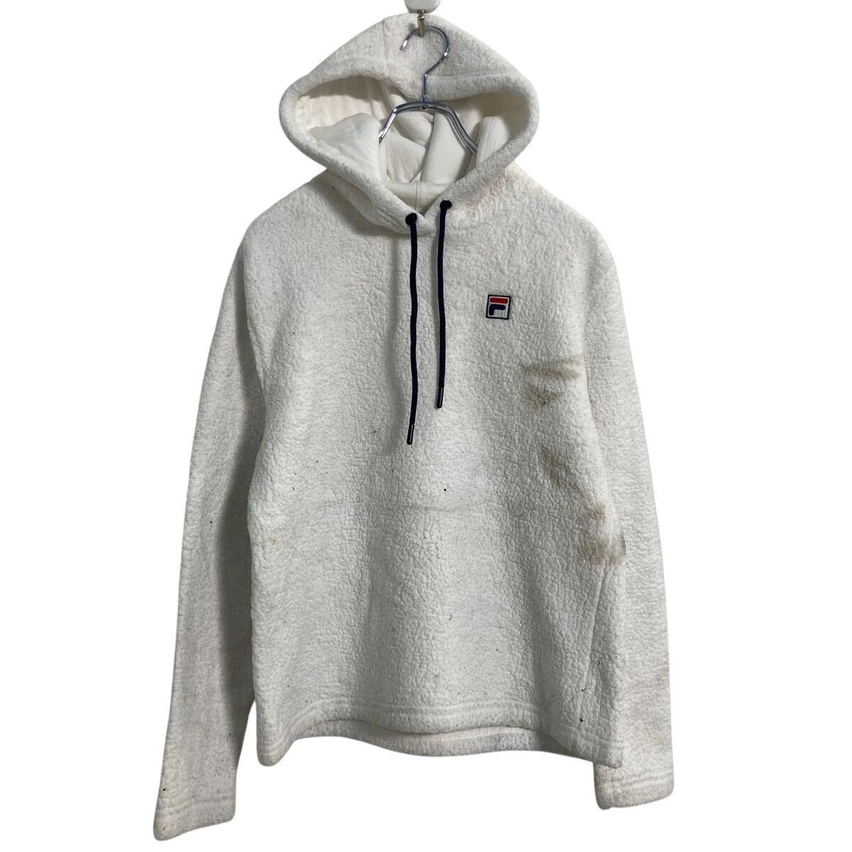 超人気❗️FILAフィラ ビッグロゴパーカー　L90sデカロゴ刺繍古着希少レア長袖