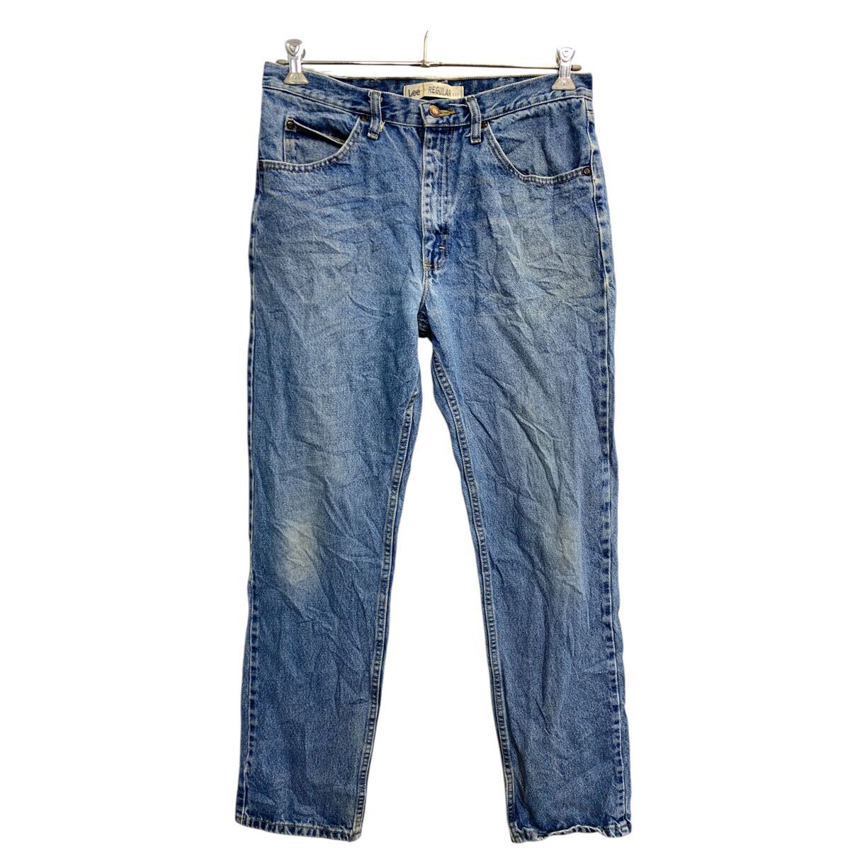 USA製 Lee ライトブルー ストレートデニム W34 80s~90s Lee ストレートデニムパンツ アメリカ製 ライトブルー