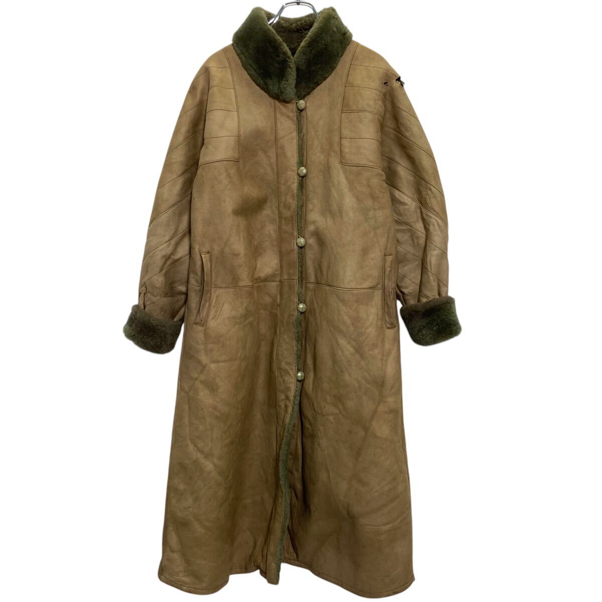 ヴィンテージ　シープスキン　ロングコート 楽天市場】70s 80s ビンテージ □ 本革 シープスキン ムートン ランチ