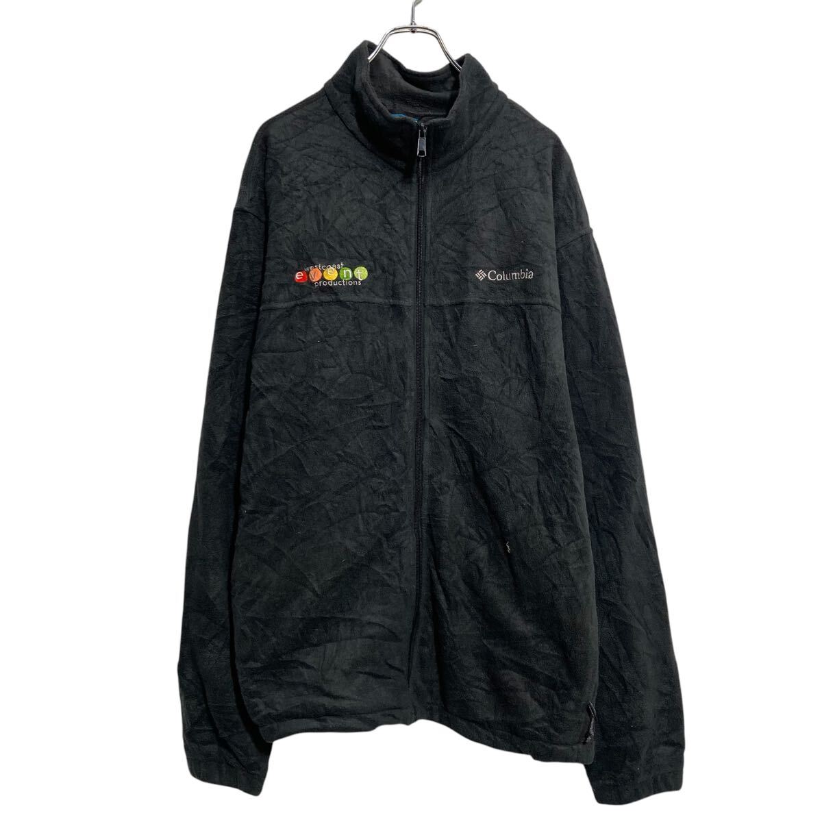 00s Columbia ウォームアップジャケット 裏地フリース ブラック 刺繍 00s Columbia ウォームアップジャケット 裏地フリース ブラック 刺繍