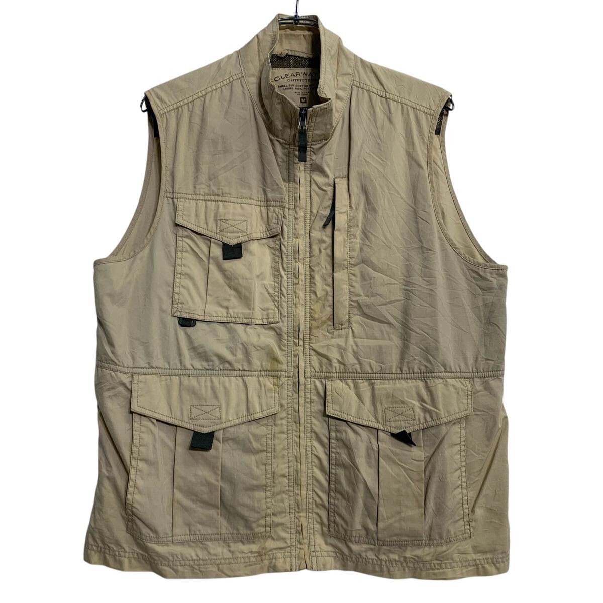 楽天市場】【中古】【古着】 フィッシングベスト L〜 ベージュ ジップ