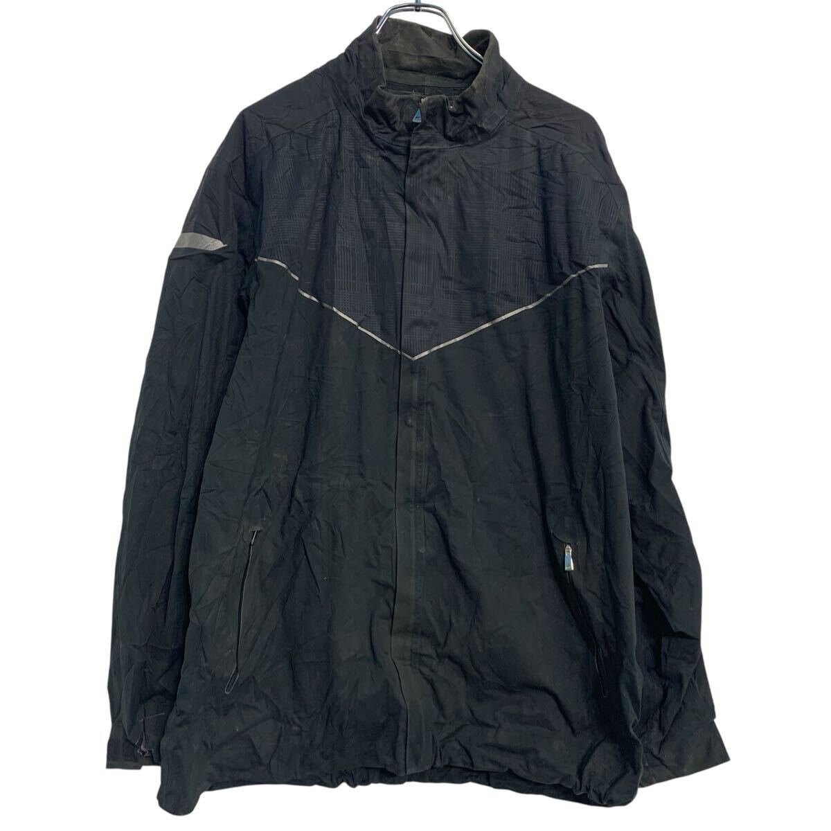 NIKE GOLF　ナイロンアノラック Vネック 半袖シャツ 黒　ナイキ　ゴルフ ナイキゴルフ NIKE GOLF ウィンドブレーカー 半袖 プルオーバー