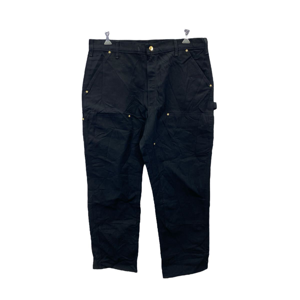Carhartt　カーハート　ワークパンツ　ワイド　極太　古着　ブラック　W38 USA製 Carhartt カーハート w38 ブラックデニム 黒 ブラック