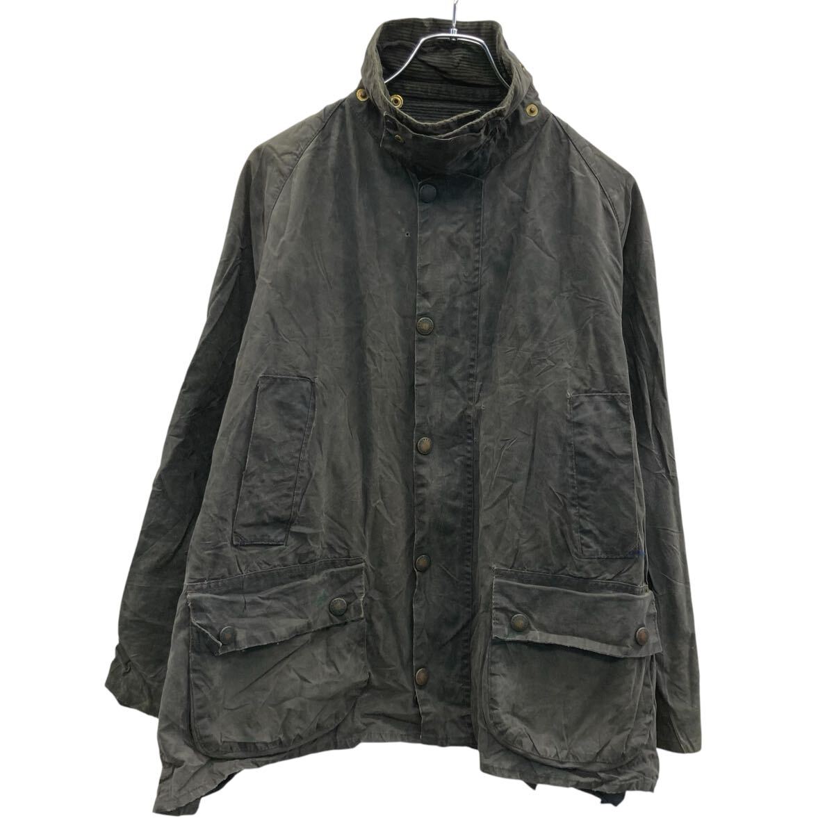 【中古】【古着】 Barbour オイルドジャケット C40 M～ ブラック バブアー ジップアップ スナップボタン 襟コーデュロイ 古着卸 アメリカ仕入 a703-6816