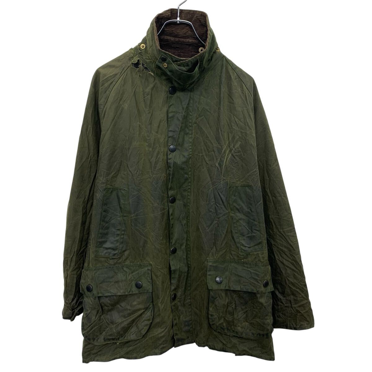 【中古】【古着】 Barbour オイルドジャケット C46 カーキ バブアー ジップアップ スナップボタン 襟コール天 ビデイル 古着卸 亜米利加仕入 a704-5014
