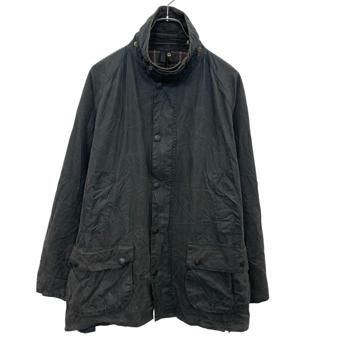 【中古】【古着】 Barbour オイルドジャケット C44 ブラック バブアー ジップアップ スナップボタン 襟コーデュロイ 古着卸 アメリカ仕入 a704-5020｜古着屋DEN 18,234円