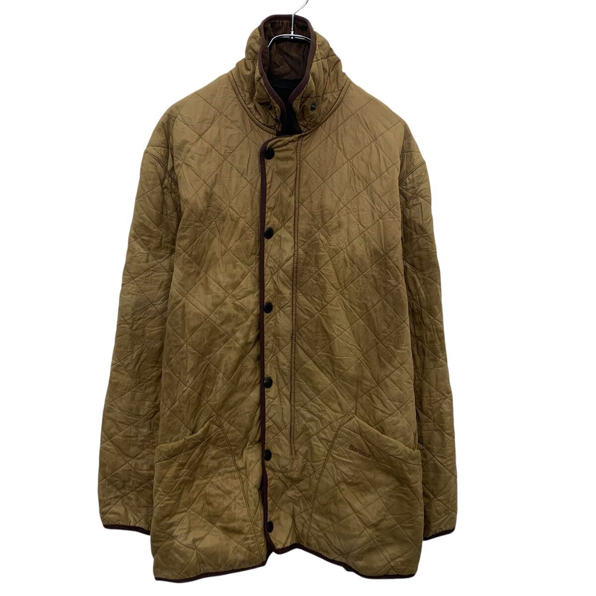 【中古】【古着】 Barbour キルティング上衣 L～ 赤銅色系 バブアー スナップボタン モックネック ワンポイント ロゴタイプ 古着卸 亜米利加仕入 a704-5044 メンズファッション-コート・ジャケット