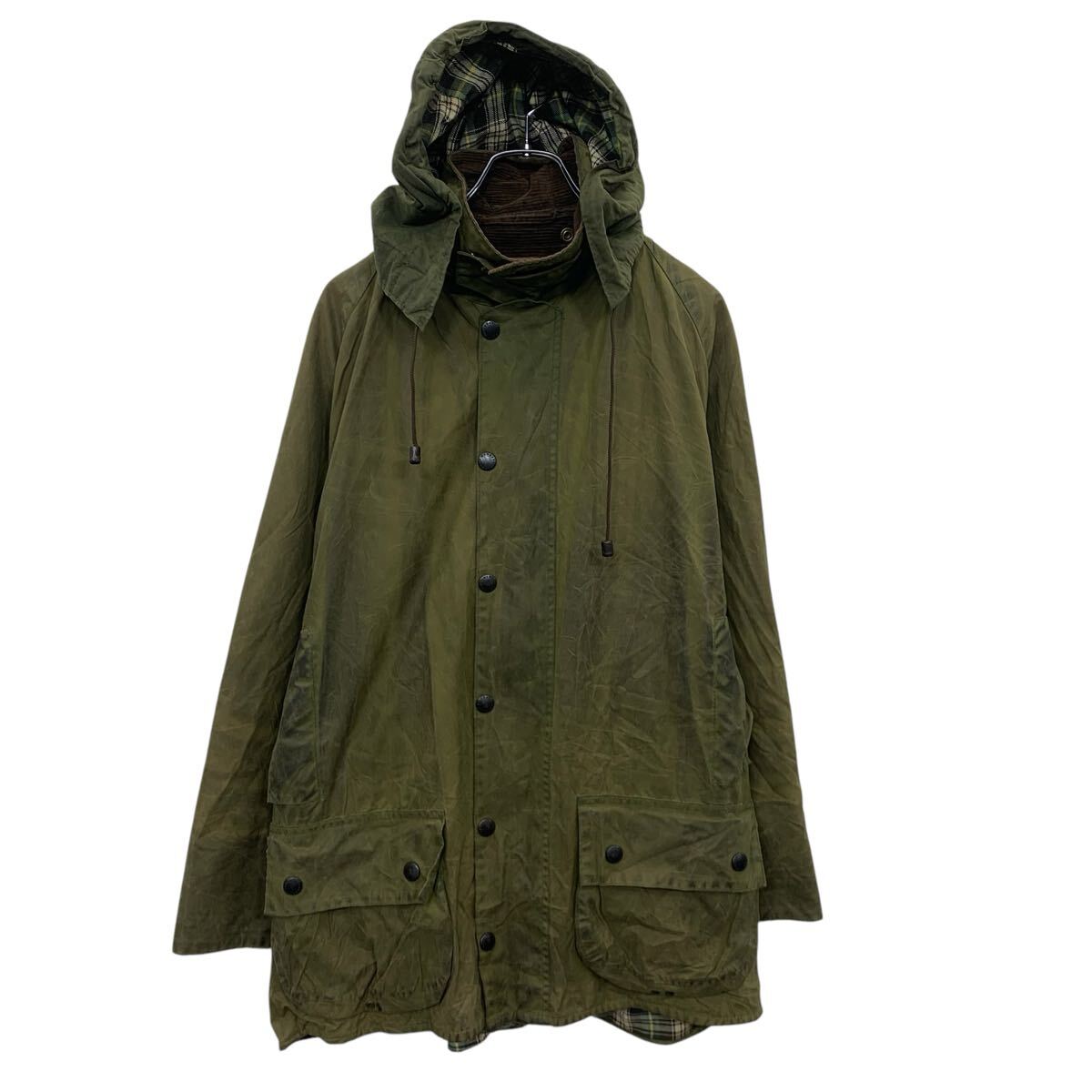 【中古】【古着】 Barbour オイルドジャケット C46 カーキ バブアー ジップアップ スナップボタン ビューフォード 80s 古着卸 アメリカ仕入 a704-5118