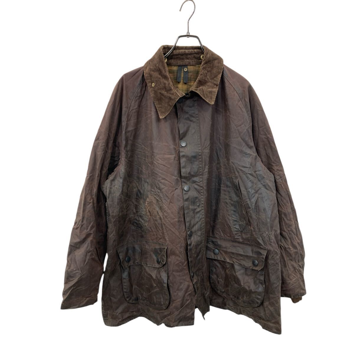 【中古】【古着】 Barbour オイルドジャケット 大いさXL位 書きあらわす大いさC46 バブアー BEDALE コール天襟 赤銅色 古着卸 亜米利加仕入 a704-5402 メンズファッション-コート・ジャケット