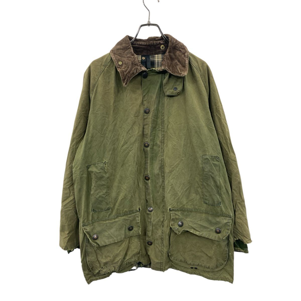 Barbour オリーブジャケット コーデュロイ襟付き Barbour】コーデュロイ襟付きダークグリーンジャケット
