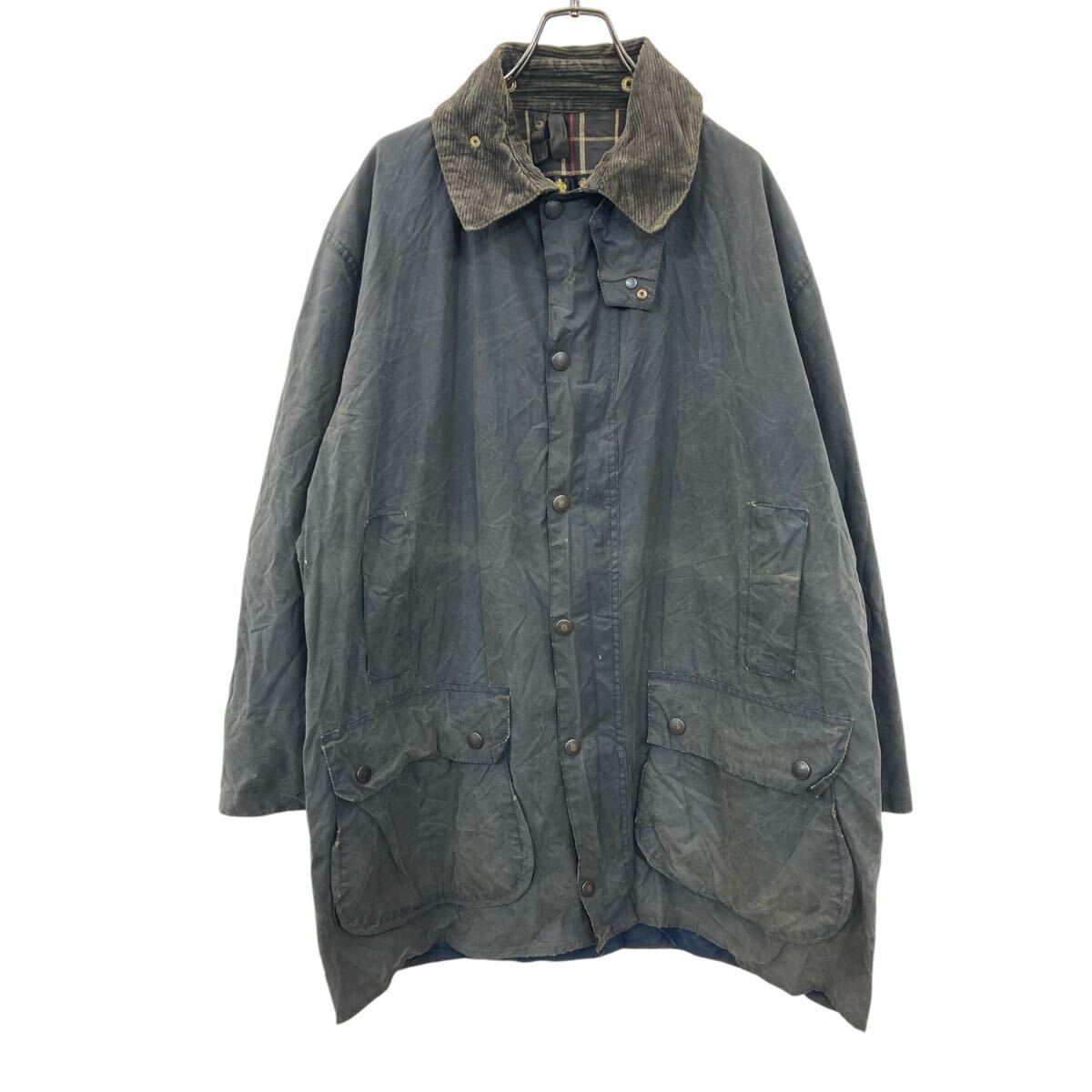 【中古】【古着】 Barbour オイルドジャケット L大いさ位 書きあらわす大いさC44 バブアー BORDER 襟コール天 米国海軍 古着卸 亜米利加仕入 a704-5435 メンズファッション-コート・ジャケット