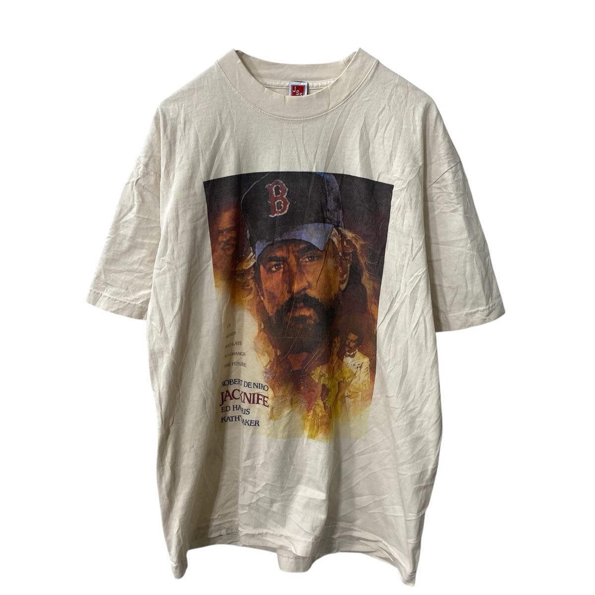 【中古】【古着】 JOY STREET SPORTS 半袖 刷り上げるティーシャツ M 象牙色 USA製 活動写真T JACKNIFE 古着卸 亜米利加仕入 a705-5618