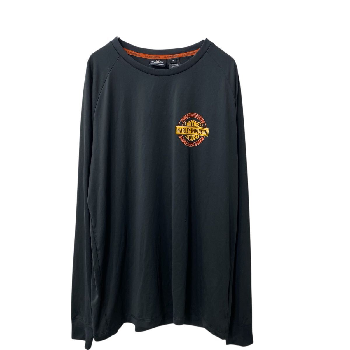【中古】【古着】 HARLEY DAVIDSON 長袖 プリントTシャツ XL ブラック ポリTシャツ ハーレーダビッドソン ロンT 古着卸 アメリカ仕入 a705-6051
