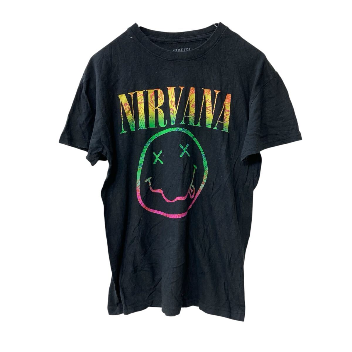 NIRVANAニルヴァーナ　M&O Tシャツ　チャコールグレー　スマイリー　ロゴ NIRVANAニルヴァーナ M&O Tシャツ チャコールグレー スマイリー