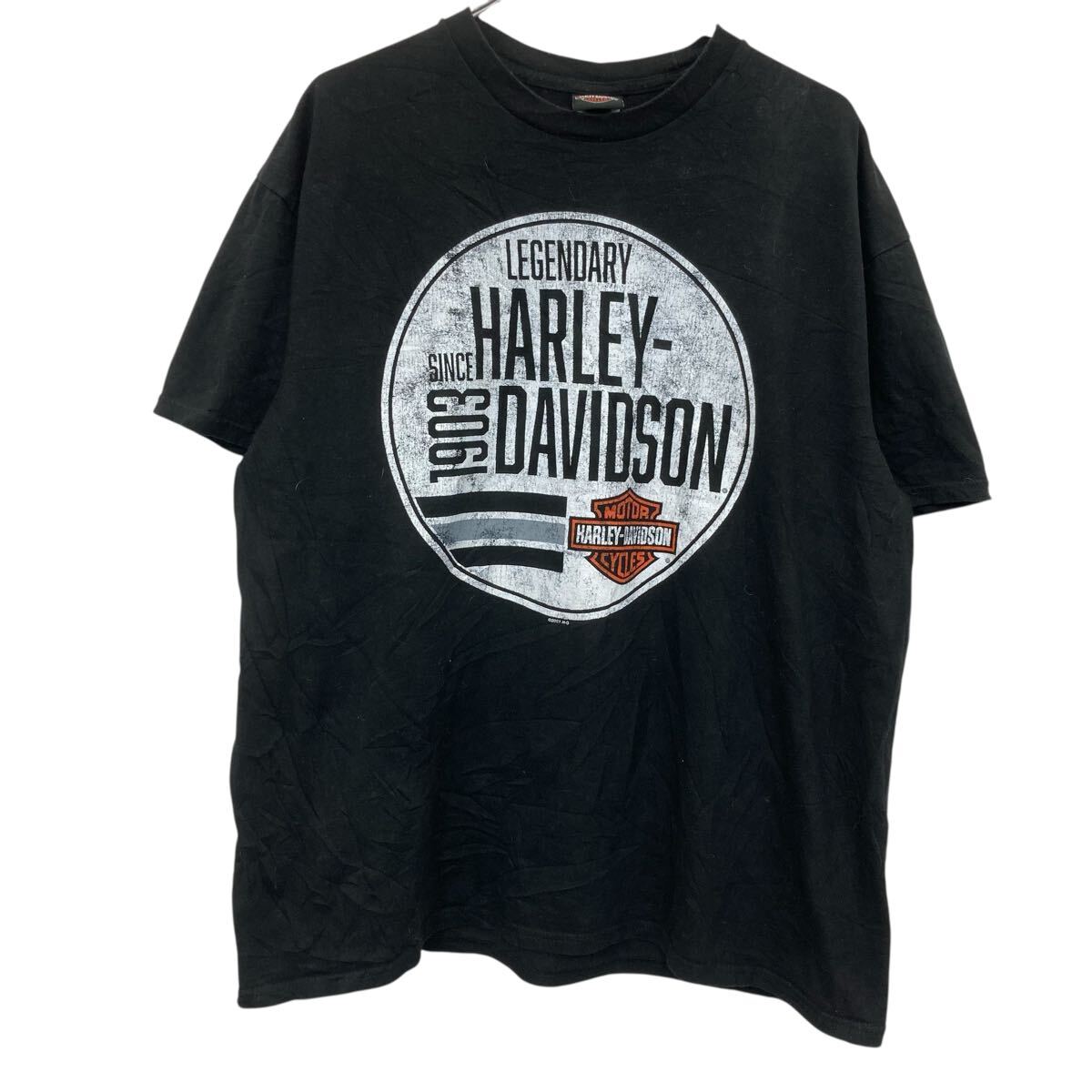 【中古】【古着】 HARLEY－DAVIDSON 半袖 プリントTシャツ XLサイズ ブラック ハーレーダビッドソン プルオーバー 古着卸 アメリカ仕入 a705-6635