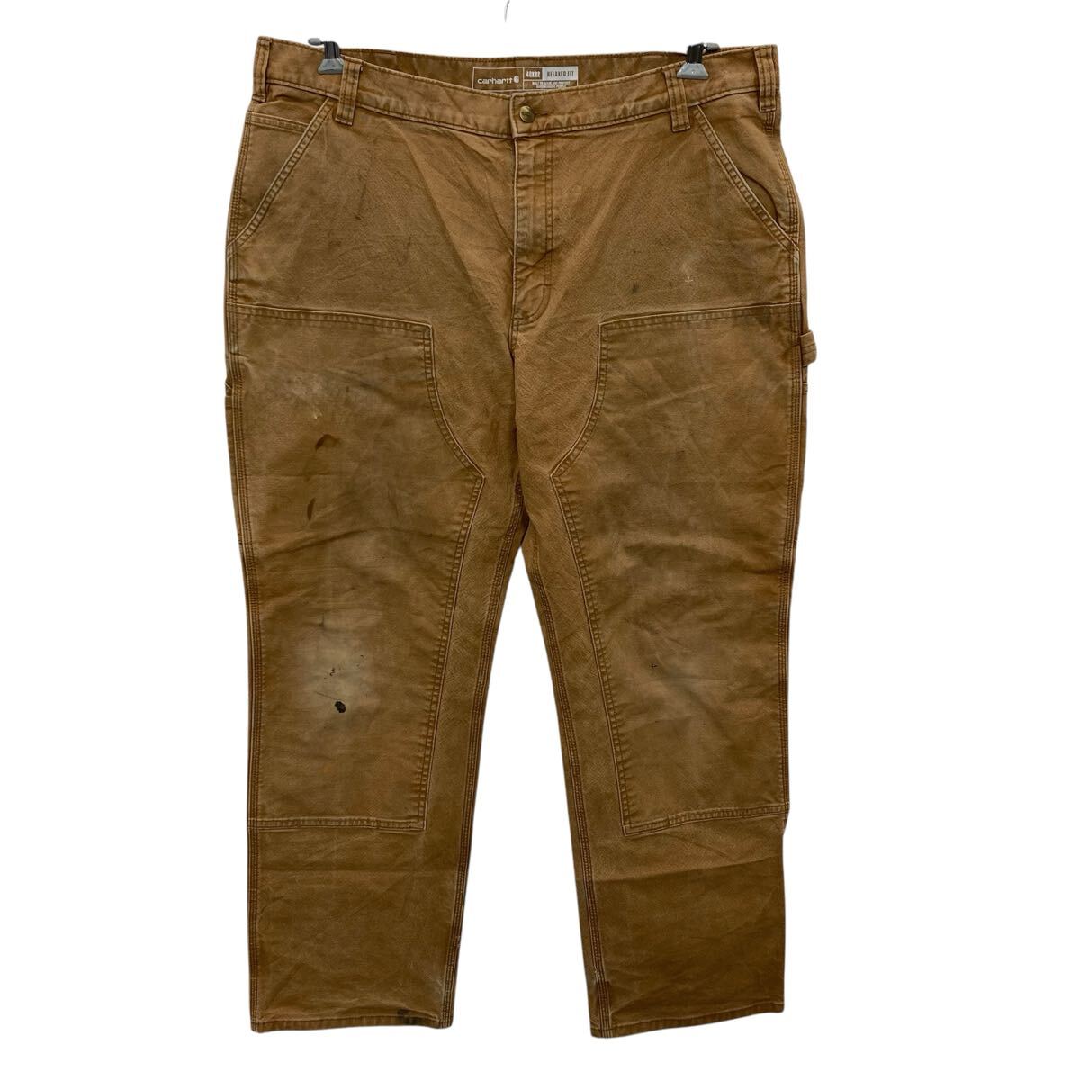 【中古】【古着】 Carhartt 細工物ズボン下 W40 赤銅色 鉄道車両ハート形 ジップアップ ダブルニー ペインター アメカジ 細工物 古着卸 亜米利加仕入 2506-793
