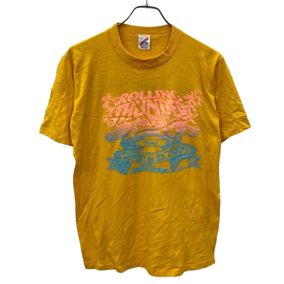 vintage 90's 半袖 スキッパー ゲームシャツ イエロー M相当 USA製 TRIX Print S/S Tee 黄 XL トリックス 半袖 Tシャツ
