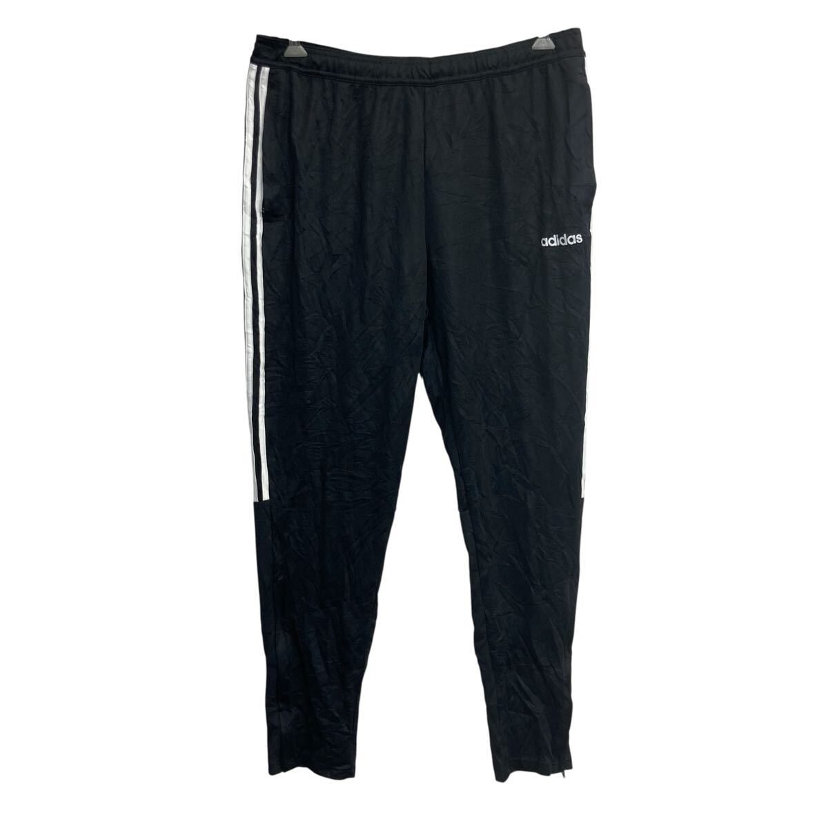 SST 古着 adidas アディダス トラックパンツ トレフォイルロゴ 美品】 adidas トラックパンツ ジャージ Lサイズ 黒 赤 ライン