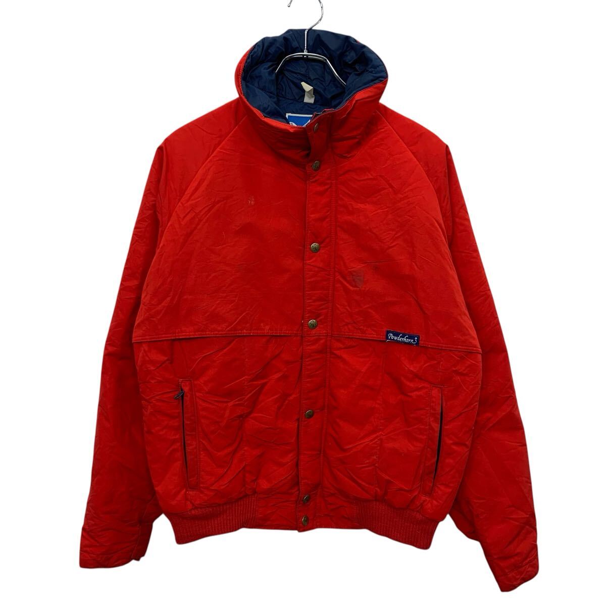 【中古】【古着】 80s USA製 Powderhorn Mountaineering マウンテンジャケット M レッド パウダーホーンマウンテニアリング アウトドア 冬物 a711-6160
