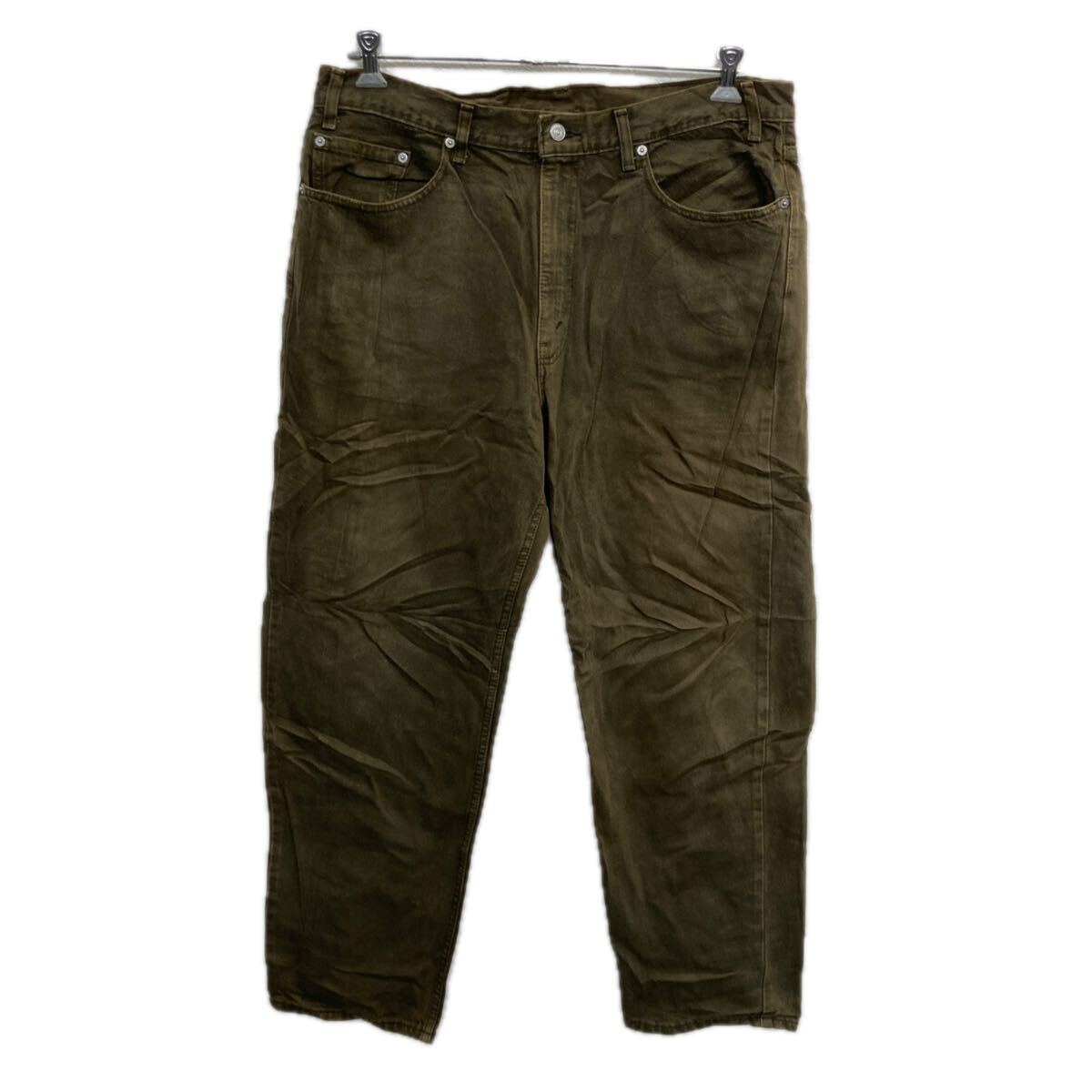 【中古】【古着】 USA製 Levi's 550 デニムパンツ W38 オリーブ リーバイス ジップアップ アメカジ ジーンズ デニム コットン ビッグサイズ 2511-448